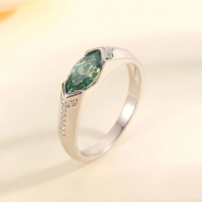 1 Carat Moissanite 925 Sterling Silver Ring Silver