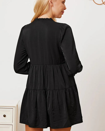 Ruffled Button Up Long Sleeve Tiered Shirt