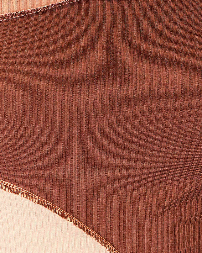 Double Take Color Block Exposed Seam Long Sleeve Top