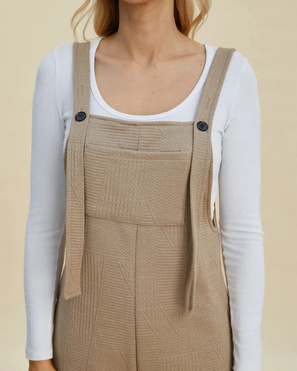 Double Take Full Size Texture Sleeveless Romper