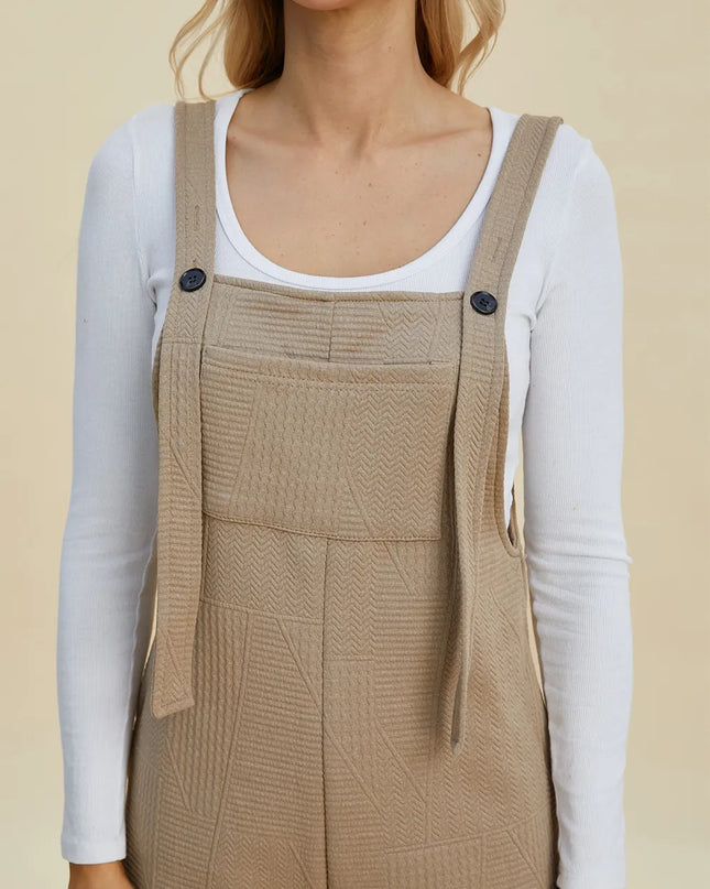 Double Take Full Size Texture Sleeveless Romper