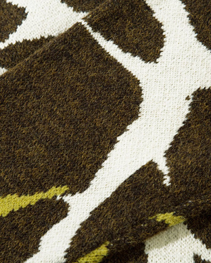 Men's Abstract Pattern Distressed Hem Sweater