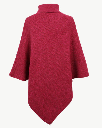 Turtleneck Buttoned Poncho