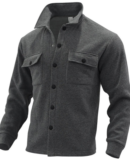 Men's Full Size Button Up Long Sleeve Jacket Plus Size