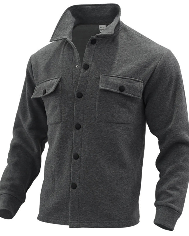 Men's Full Size Button Up Long Sleeve Jacket Plus Size