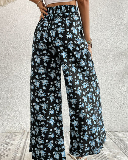Perfee Floral Pocket Culottes 