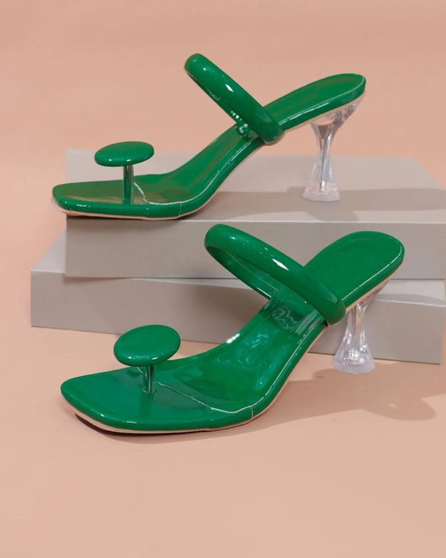 Jelly Ring Toe Sandals Green