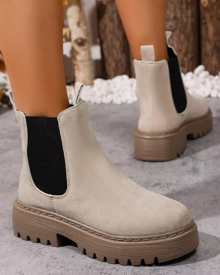 Round Toe Platform Boots