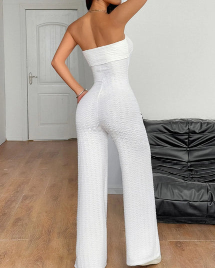 Sweetheart Neck Wide Leg Tube Jumpsuit