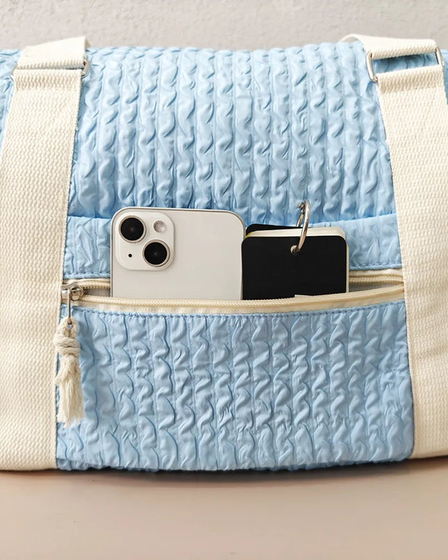 Textured Nylon Travel Bag