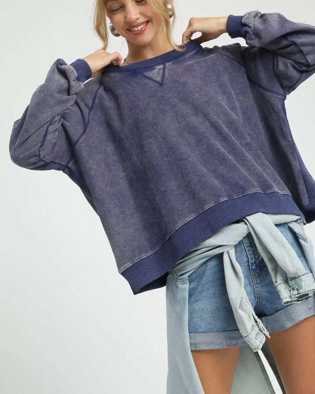 Umgee Mineral Wash French Terry Sweatshirt