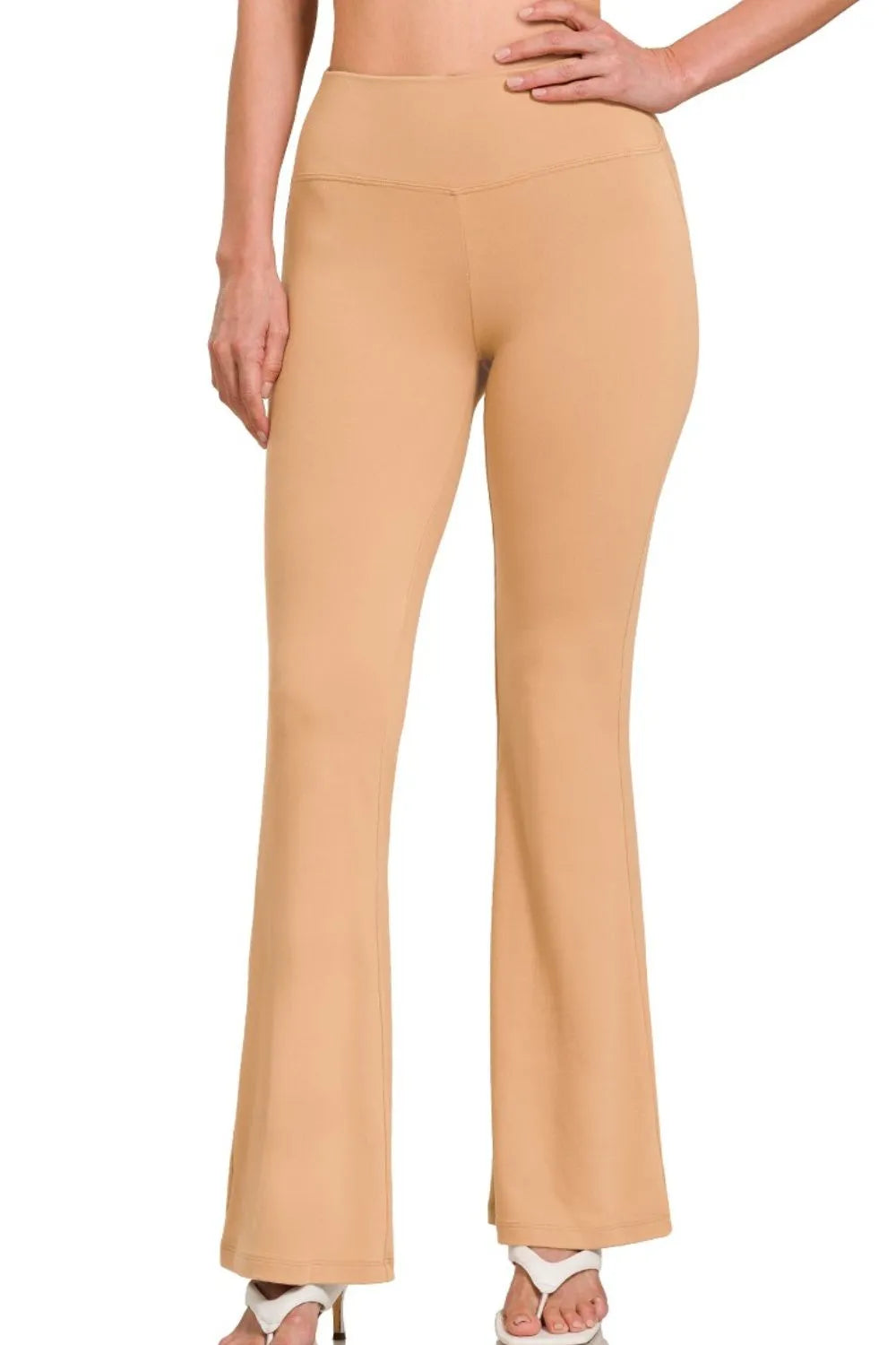 Zenana Buttery Soft Flare Leg High Waist Yoga Pants DK BRUSH