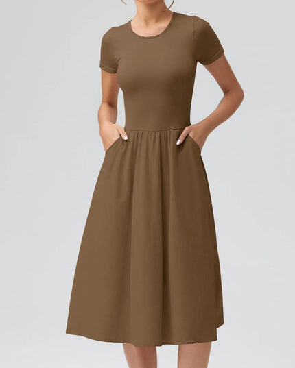 Round Neck Short Sleeve Dress