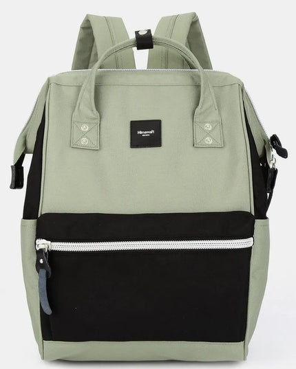 Himawari Water Resistant Canvas Backpack Bag with Side Pockets Sage Black One Size