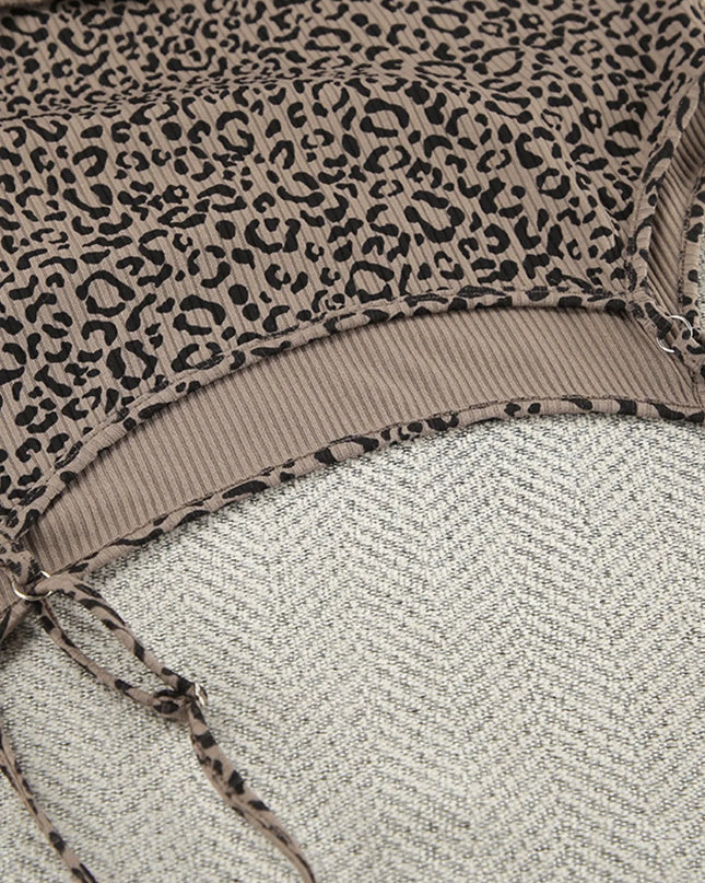 Leopard Cami Cardigan and Shorts 3-Piece Set