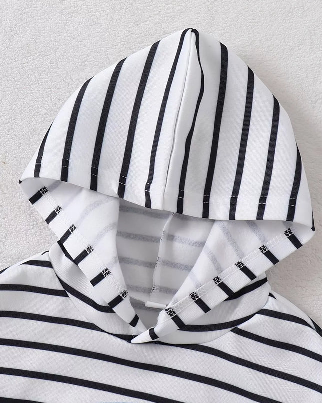 Children's Striped Elephant Hoodie & Pants Set