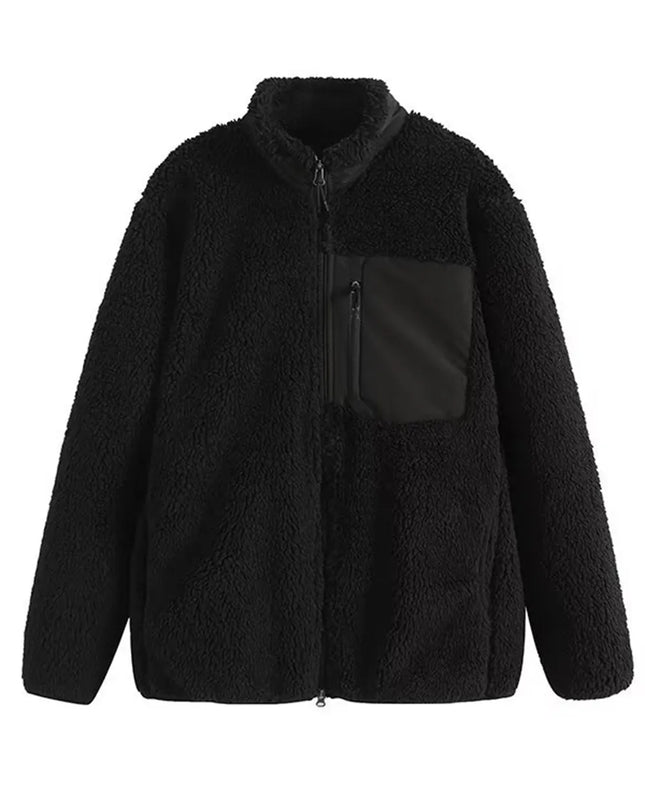Zip Up Long Sleeve Plush Jacket