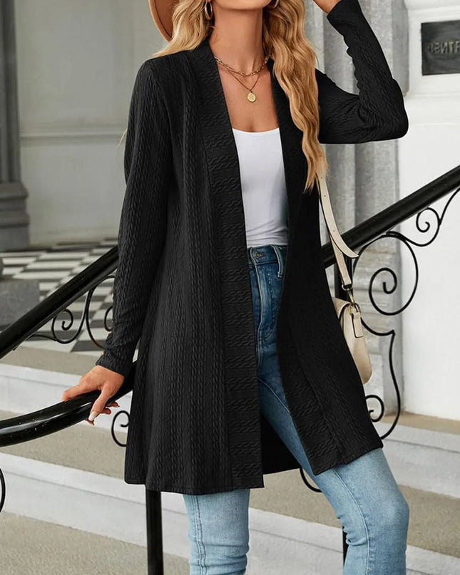 Open Front Long Sleeve Cardigan