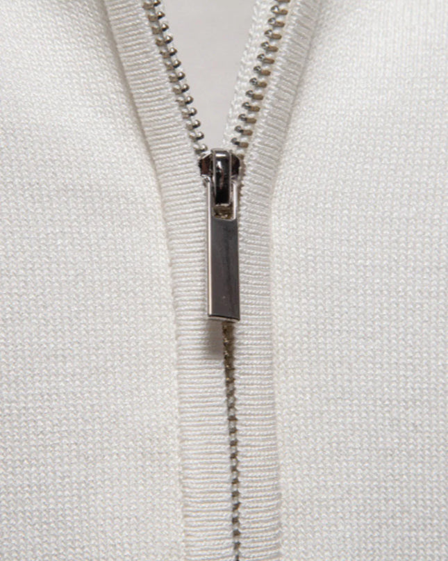 Men's Classic Zip-Neck Knitted Polo Shirt