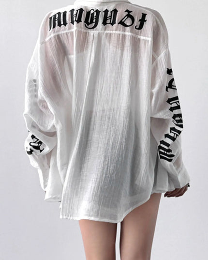 Button-Up Long Sleeve Oversized Shirt 
