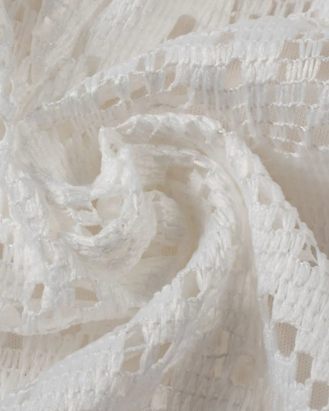 Lace Crochet Hollowed Scallop Hem V Neck Blouse