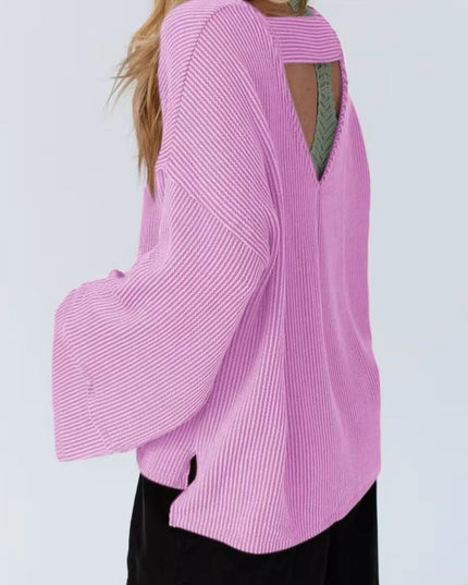 Cutout Back Long Sleeve T-Shirt