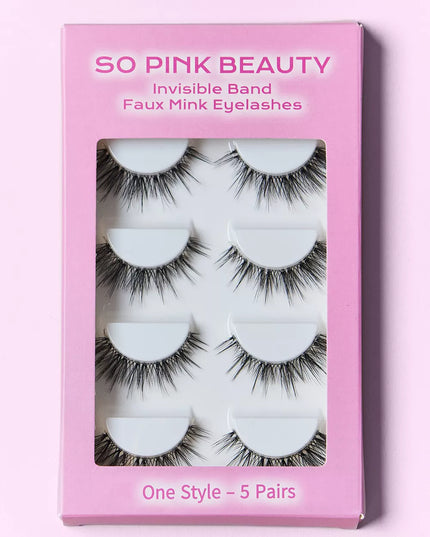 SO PINK BEAUTY Faux Mink Eyelashes 5 Pairs 