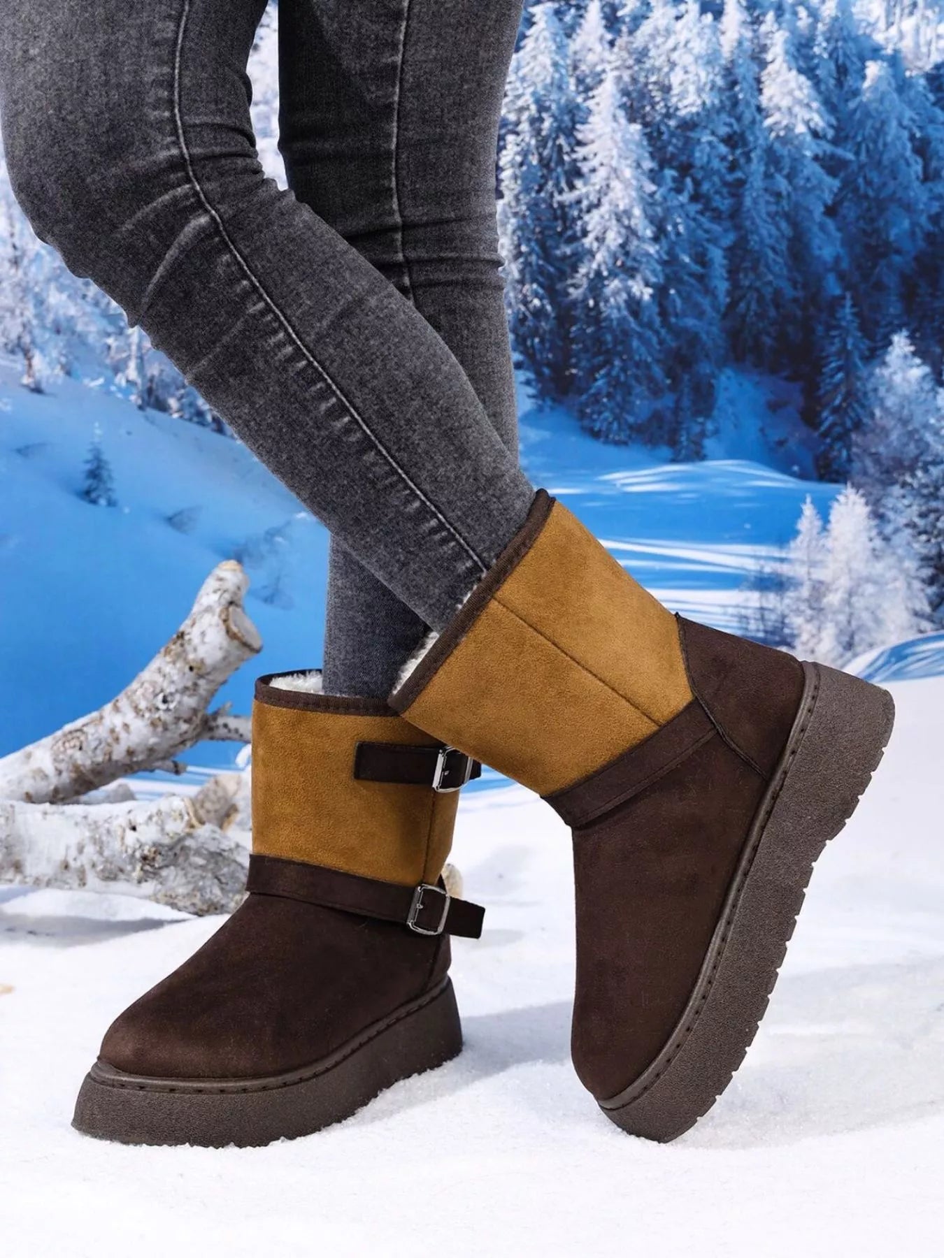 Round Toe Platform Boots