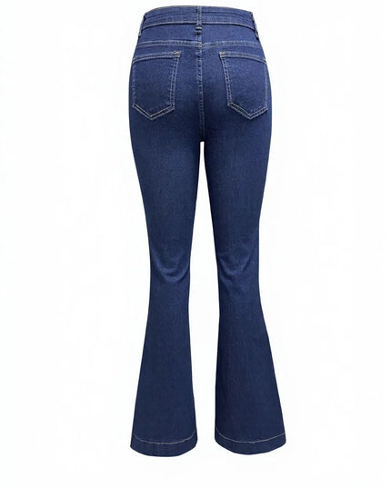 Button Fly High Waist Flare Jeans