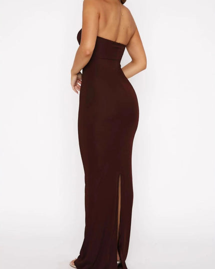 Cutout Sweetheart Neck Tube Maxi Dress