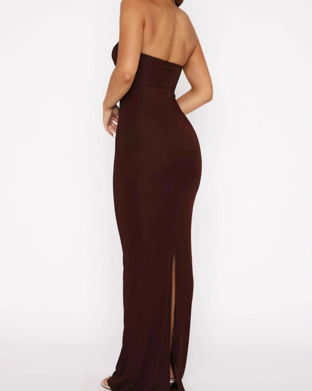 Cutout Sweetheart Neck Tube Maxi Dress