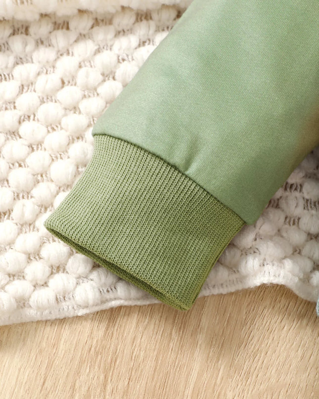 Children's Cartoon Animal Print Sweatshirt & Jeans Set