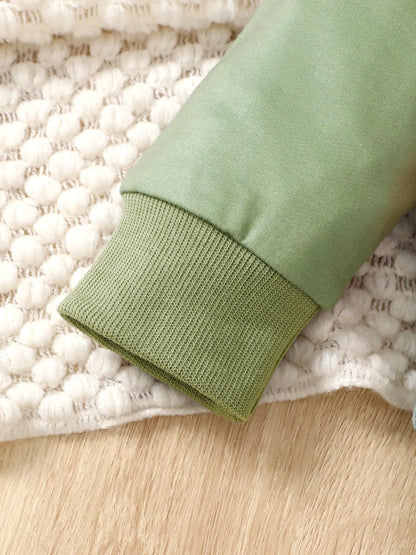 Children's Cartoon Animal Print Sweatshirt & Jeans Set