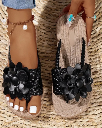 Floral Embellished Comfort Slide Sandals 
