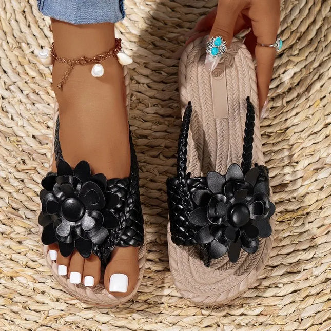 Floral Embellished Comfort Slide Sandals 