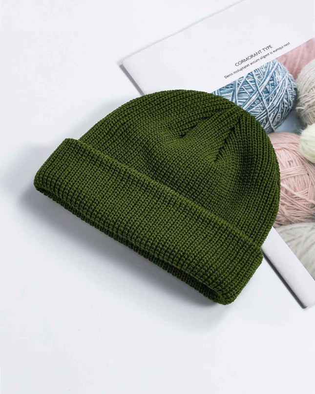 Cozy Rib-Knit Cuff Beanie Olive One Size