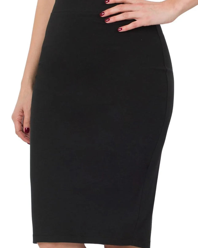 Zenana Premium Cotton Basic Knee Skirt