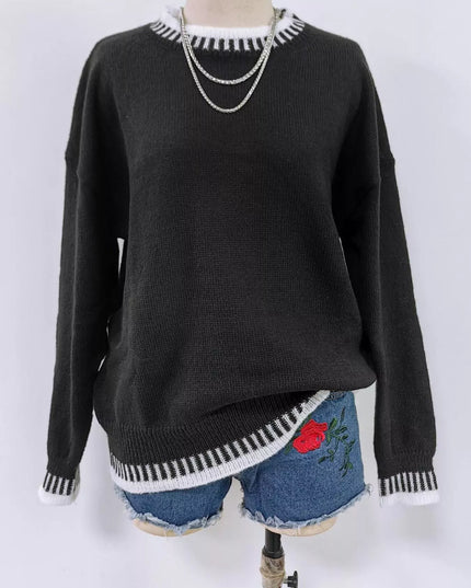 Relaxed Fit Long Sleeve Sweater