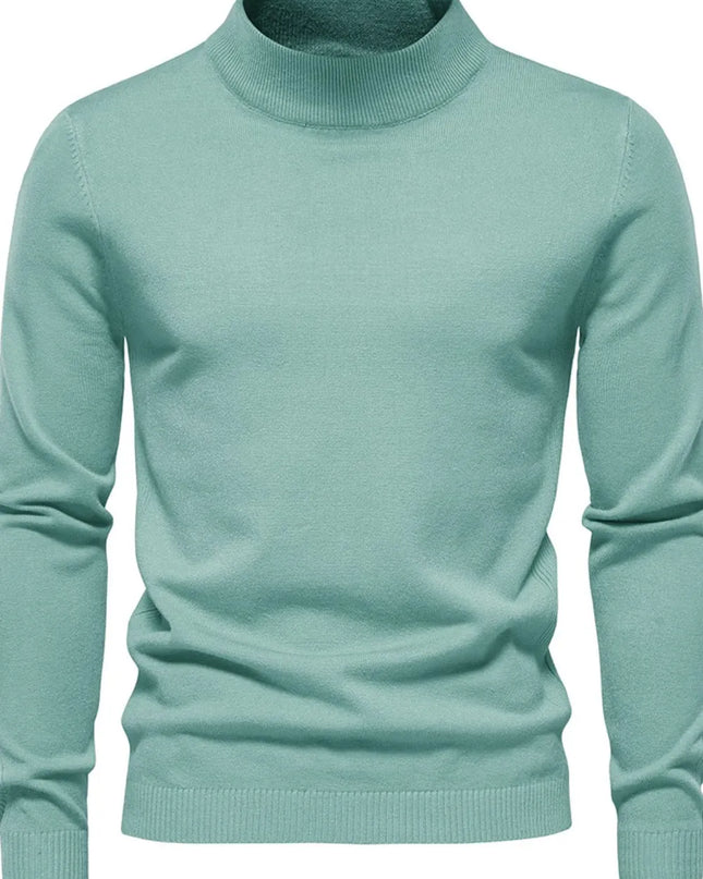 Men's Mock Neck Long Sleeve Sweater Gum Leaf
