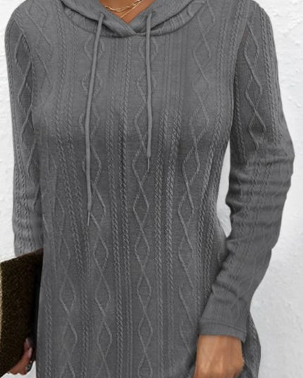 Drawstring Hooded Sweater Dress