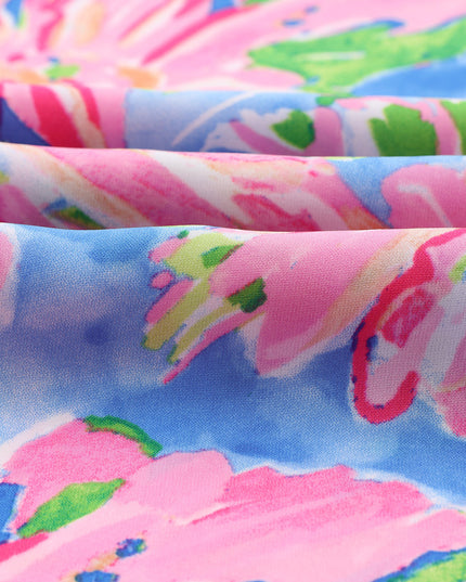 Floral Smocked Square Neck Jumpsuit with Pockets