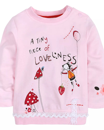 Children's Round Neck Top and Jeans Set Blush Pink