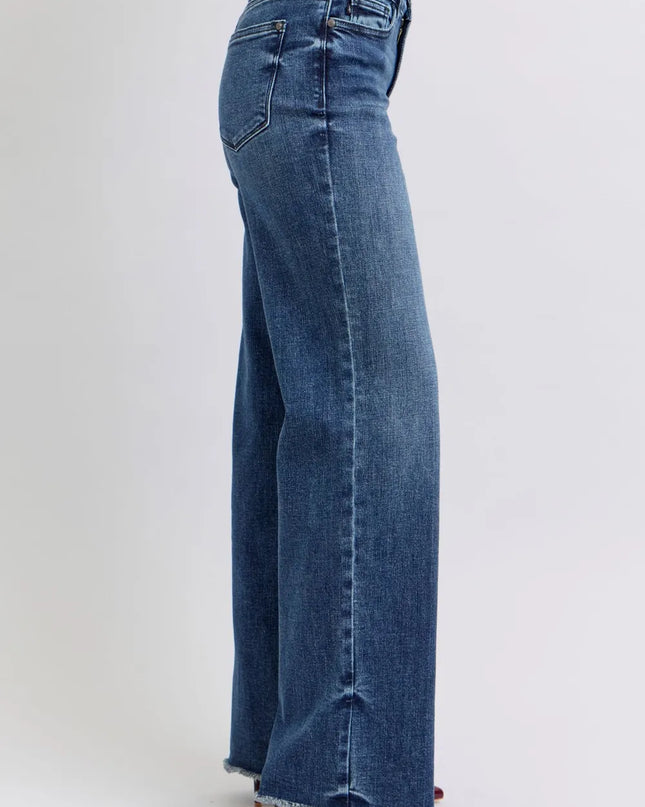 Judy Blue Full Size Raw Hem Mid Rise Jeans