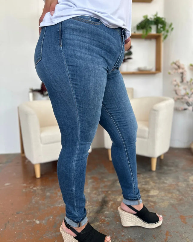 Judy Blue Full Size Cuffed Hem Skinny Jeans