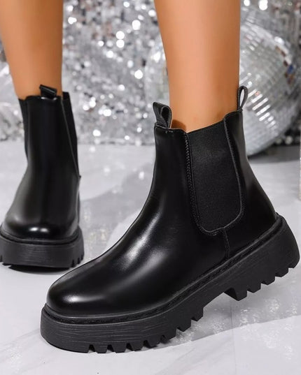 Round Toe Platform Boots