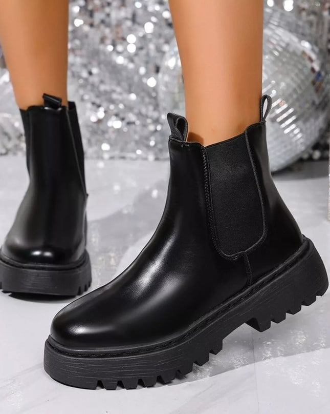 Round Toe Platform Boots