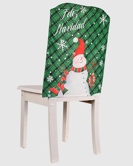 Christmas Chair Cover Dark Green One Size