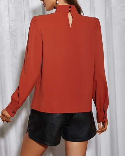 Cutout Puff Sleeve Blouse
