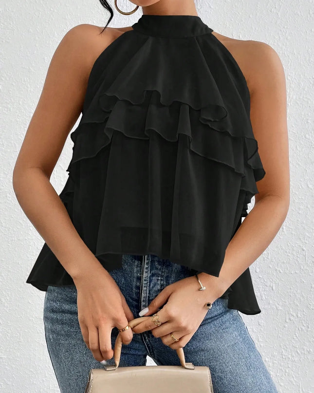 Ruffled Layered Sleeveless Top