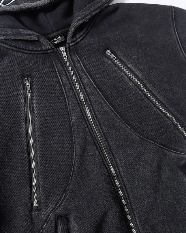 Men's Zip-Up Long Sleeve Hooded Jacket